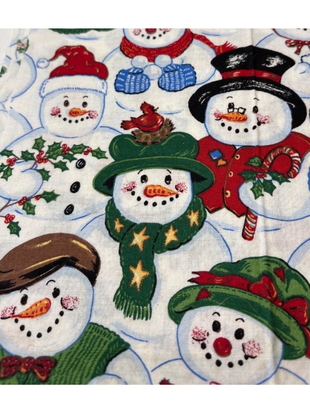 Snowmen Bliss Cotton Fabric 8" x 72" Festive Christmas Winter Craft Material